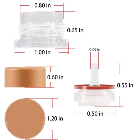 No Brainer Do It Yourself Quick Connect Float Adapter Repair Kit For Plumbing Maintenance 17VB with size measurements