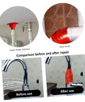 Leak Stop Tape For PVC PPR And Metal Pipes Flexible Self Adhesive Sealing Tape For Quick Waterproof Airtight Repairs in red shown sealing faucet and pipes