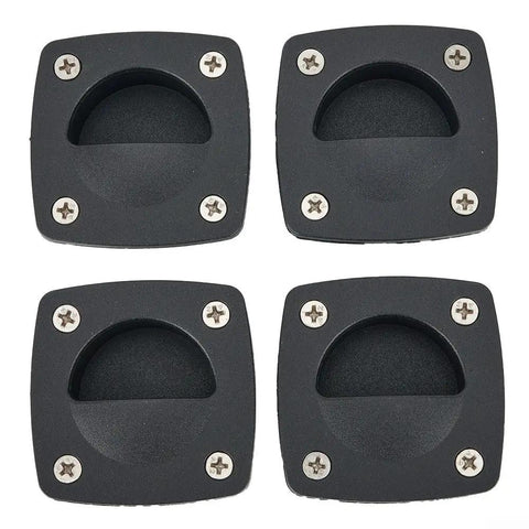 Recessed Nylon Pull Handles Marine Grade For Boats And Yachts Black Flush Mount Cabinet And Drawer Hardware Durable Saltwater Ready Replacement Kit 4 Pieces