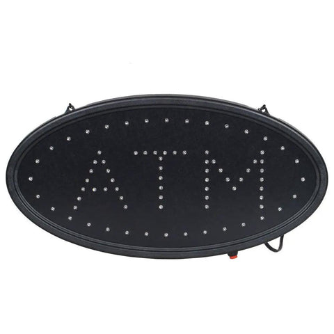 Eye Catching LED ATM Sign For Retail Bar Or Cafe Now Open Display With On Off Switch And Chain Oval 19 By 10 Inches