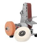 Mini Electric Belt Sander With Variable Speed Control And Grinding Wheel For Woodworking Acrylic Polishing Compact Desktop Machine for fine detailing.