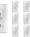 Multiple 15 Amp Tamper Resistant Weather Resistant GFCI Outlet With LED Indicator And Wall Plate Self Test Safelock Protection 125 Volt
