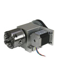 Fourth A Axis Rotary Mount With 3 And 4 Jaw Chucks 80Mm 100Mm CNC Indexing Head Mt2 Tailstock 45Mm Stroke Nema 23 Stepper Motor side view