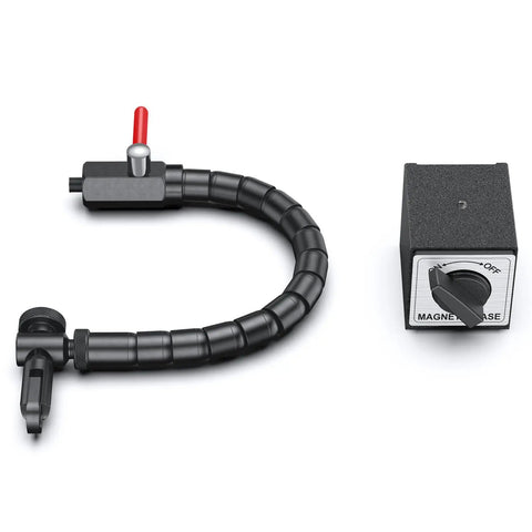 Pro Grade Magnetic Base With 360 Degree Flexible Arm For Dial Indicators One Handed Operation For Easy Adjustments Secure Hold And Precise Measurements Adjustable Stand With Rotor Ball Joint For Digital And Dial Indicator Gauges Black