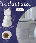Level Up Your Bathroom Vibe With This Dope Set Of Ceramic Cat Toilet Bolt Covers And Floor Screw Caps Rust Proof Maximalist Accent For Hiding Ugly Base Screws Forever, showing product size with glossy ceramic cat covers.