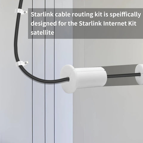Slick Starlink Cable Routing Kit For One Inch Wall Holes With Heavy Duty Wall Bushing And Snappy Ethernet Grommet For No Hassle Cable Management To Keep Your Setup Snazzy And Weather Sealed Two Pack White displayed in a wall.