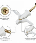 Close-up of 50 Pack M8 Nylon Drywall Anchors With Zinc Plated Screws showing flexible PP body and expanding nylon wings.