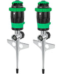 Two Pack Gear Drive Sprinklers With Metal Spike Base, 5 Pattern Heavy Duty Garden Watering System For Lawns, Flower Beds, And Large Yards