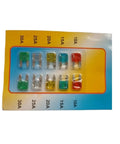 Pack of 100 Set Blade Fuse Kit For Cars And Motorcycles Auto Electrical Fuses Assortment Including 10A 15A 20A 25A 30A Replacement Fuses