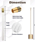 Outdoor Wine Bottle Torch Kit Two Pack With Long Life Wicks Brass Wick Holders And Caps illustrating size and materials