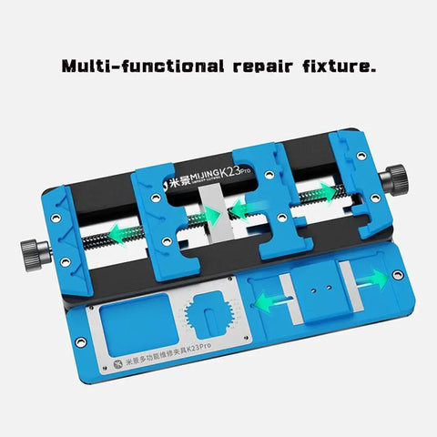 PCB Fixing Holder IC Chip Maintenance Fixture All In One Circuit Board Repair Station Dual Axis High Temperature Resistant Positioning Table For Phone Repair Pro Grade Gear seen from top