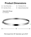 VIVOSUN stainless steel hose clamp, 12-inch diameter, worm-drive for ducting and ventilation.