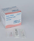 Zero Mess 18 Gauge Luer Lock Dispensing Tips, 1 Inch Sterile Disposable Syringe Needles For Heavy Duty Industrial And Hobby Work, Individually Sealed Game Changing Smooth Glide Bulk Pack Of 100 with packaging.