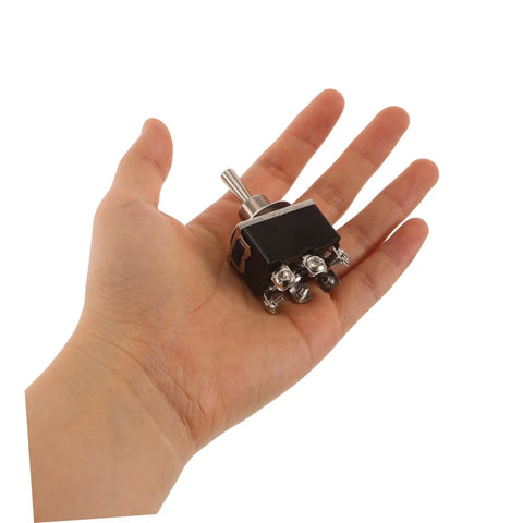 Four Pack Toggle Rocker Switches With Pin Position For Electrical Control Buttons, Heavy Duty Switches For Industrial Equipment, Circuit Assembly And Home Power Switching, Easy Wiring, Durable And Reliable Performance, black switch in hand
