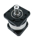 Knockout Precision Planetary Gearbox Reducer For 60Mm Ac Servo Motor Nema32 Nema34 14Mm Shaft 3To10 Ratios built tough gearbox view with silver shaft and black casing.