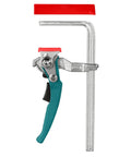 Quick Release Ratchet Track Saw Clamp For Guide Rail Systems And MFT Tables Dead On Precision Workholder with chrome vanadium steel frame.