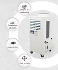 No Sweat 20400 Btu Industrial Spot Cooler, Portable Air Conditioner with adjustable louver vent and easy mobility features.