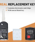 Flip Remote Key Fob Shell Replacement For Mazda 2 3 5 CX7 CX9 2006 2015 Car Key Case Cover 3 Button Empty Shell Opened View