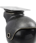 Top Shelf 2 Inch Antique Brass Swivel Casters With Heavy Duty Ball Bearings 4 Piece Furniture Wheel set, close-up of caster.