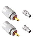 PL259 Pro Grade Coax Connectors 2 Pack UHF Male Plug Solder Adapters With Reducers 50 Ohm For RG58 RG59 RG8 RG8X RG213 RG142 LMR195 LMR400 Coax Cable Ham Radio Antenna