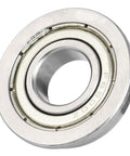 Close-up of a F6900ZZ ball bearing with double seals, 10x22x6mm steel build for high-speed operation.