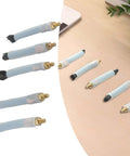 Five Pack M6 Welding Brushes For Seam Bead Cleaning And Joint Prep With Tough As Nails Carbon Fiber Conductive Brush Heads And Silicone Sleeve Acid Alkali Resistant Polisher Cleaner Tool 80mm Bristle Length For Industrial Welding shown on a table