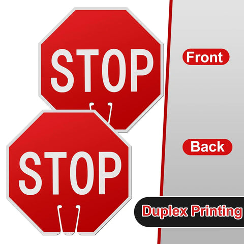 6 Pack 12x12 Inch Double Sided Stop Signs For Construction Zones Parking Lots And Kid Safe Areas Weatherproof PVC Waterproof