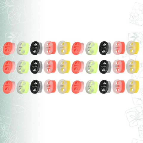 30 Pack Adjustable Button Spring Buckles Plastic Rope Locks With Toggle Fasteners Go To DIY Gear Multi Purpose Snap Joints For DIY Projects And Clothing, Fits Hoodies Sweatpants Jackets Backpacks Five Random Colors, assorted colors