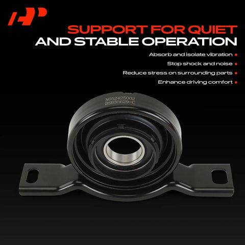 Premium Grade Drive Shaft Center Support Bearing Replacement Direct Factory Fit Driveshaft Carrier Unit For Cadillac Cts Awd 2008 To 2014 Rockhard Setup close-up view showing bearing and metal bracket.