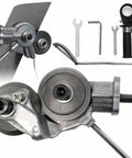 Heavy Duty Electric Drill Shear Conversion Kit That Clamps Straight In To Rip Steel Aluminum Copper And Drywall Like Butter Fast Twist Lock Chuck Mount with detailed tools and components.