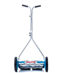 7 Blade Reel Mower With Sharpener For Fine Textured Lawns 16 Inch Cutting Width Lightweight Manual Grass Cutter For Bentgrass Bermuda Zoysia Includes SK 2 Hand Sharpener For Slick Pro Quality Lawn Care, front view