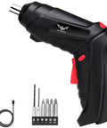 8 In 1 Electric Screwdriver And Cordless Drill With Adjustable Grip And Forward Reverse Toggle For No Sweat Tightening And Rapid Repair Sessions 3.6V Weekend Warrior Tool Set with USB cable and bits.