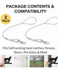 2 Pack Heavy Duty Gate Latch Cables Made From Stainless Steel Rust Proof Gate Opener Cords For Outdoor Wooden Fences Yard And Garden Gates Replacement