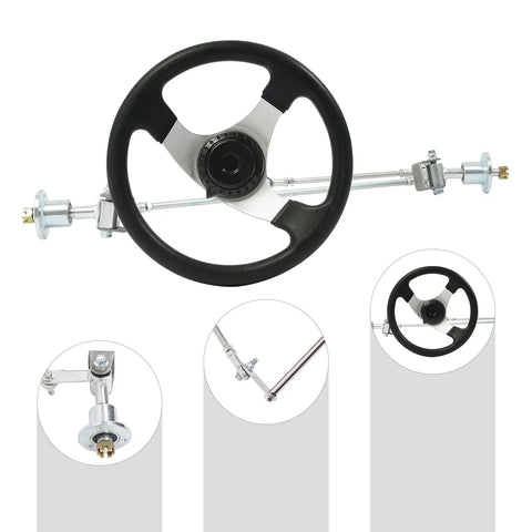 Front Steering Modification Kit For 168cc ATV Go Kart DIY 640mm Steering Gear Rack Joint Tie Rod And Wheel Assembly