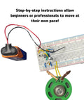 Hands-On Radio Electronics Kit Component Pack For 12 Experiments And DIY Circuits With Raspberry Pi Pico Duo, breadboard setup