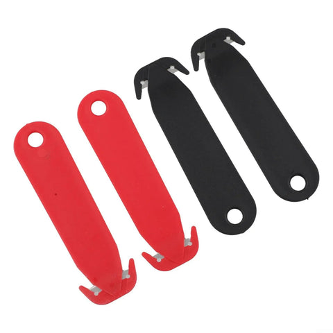 4 Pack Retractable Blade Box Cutters With Stainless Steel Safety Blades Double Edged Utility Knives For Cutting Paper Film And Packages Lightweight Portable And Easy To Carry In Black And White, red and black