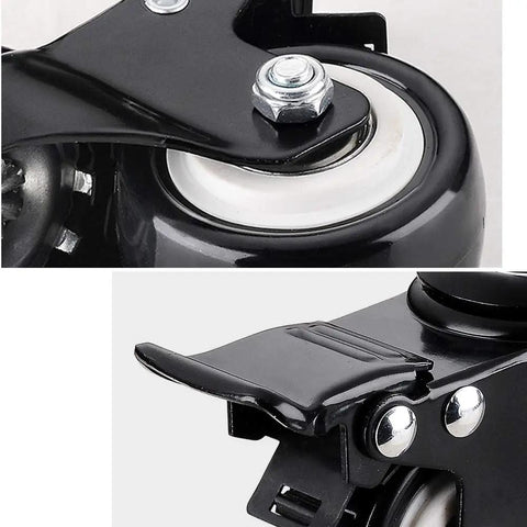 Heavy Duty Steel Plate Casters Five Pack 22Mm Universal Swivel Ball Wheels Built Tough For Conveyor Belts And No Sweat Furniture Moves Smooth Gliding 150Kg Load Rating close-up of black swivel caster wheel and bracket
