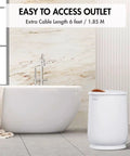 Bucket Style Towel Warmer Ultra Large Capacity 450W For Bathroom ETL Certified FCC Approved Auto Shut Off next to bathtub