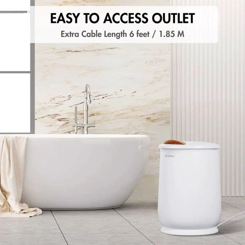 Bucket Style Towel Warmer Ultra Large Capacity 450W For Bathroom ETL Certified FCC Approved Auto Shut Off next to bathtub