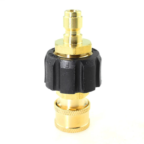 Two Pack M22 14mm Male To Quarter Inch Plug And M22 14mm Female To Quarter Inch Socket High Pressure Washer Adapter Brass Fitting Plug
