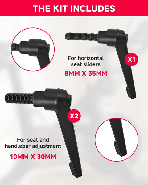 Image showing Peloton Exercise Bike L Handle Replacement Kit Must Have Three Piece Set With Two Large And One Standard Size L Handles