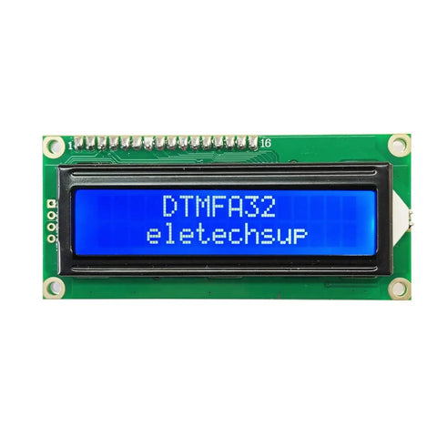 MT8870 DTMF Decoder LCD Display Module with blue backlight showing DTMFA32 on screen, perfect for DIY projects.