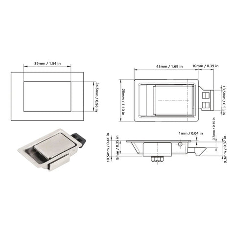 Heavy Duty Commercial Grade Stainless Steel Flush Mount Paddle Handle Lock Pair, Built Like A Tank Truck Toolbox Latch With Hella Fast Installation For Trucks And Trailers