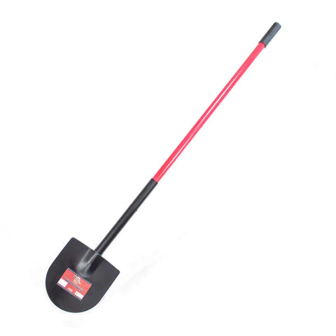 Heavy Duty 12-Gauge Caprock And Pony Shovel With Long Fiberglass Handle For Tough Soil Roots And Planting, Durable Steel Head