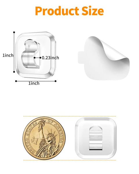 Fifty Mini Adhesive Light Hooks For Indoor Decor With Super Strong Adhesive Easy Peel And Clean Removal Perfect For Holiday Lights And Wire Management Zero Fuss Setup Stays Put Forever
