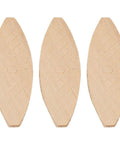 Close-up of beech wood biscuits from Woodworking Biscuit Joiner Set 0 10 20 Beech Wood Assorted 100 Pieces For Strong Joints And Tight Bonding