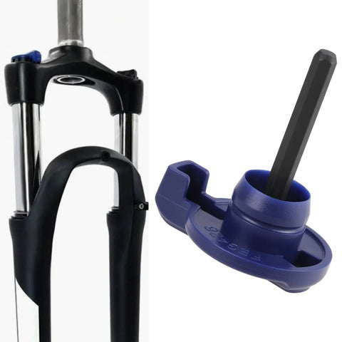 Lockout Lever Kit For SR Suntour XCT And XCM Forks Quick Lock On Climbs And Descents With Dialed Precision in blue detail view