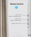 Smart Floor Lamp WiFi With Alexa and Google Home, 24W RGBW Dimmable Torchiere button control close-up with touch dim feature.