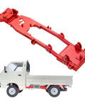 Beefy CNC Metal RC Car Chassis Frame for D12 One Tenth Scale Red Upgrade Kit shown with RC truck