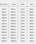 Size chart for Two Pack Aluminum Cabinet Door Handles Black Cupboard Knobs Pulls Wardrobe Handles With Screws